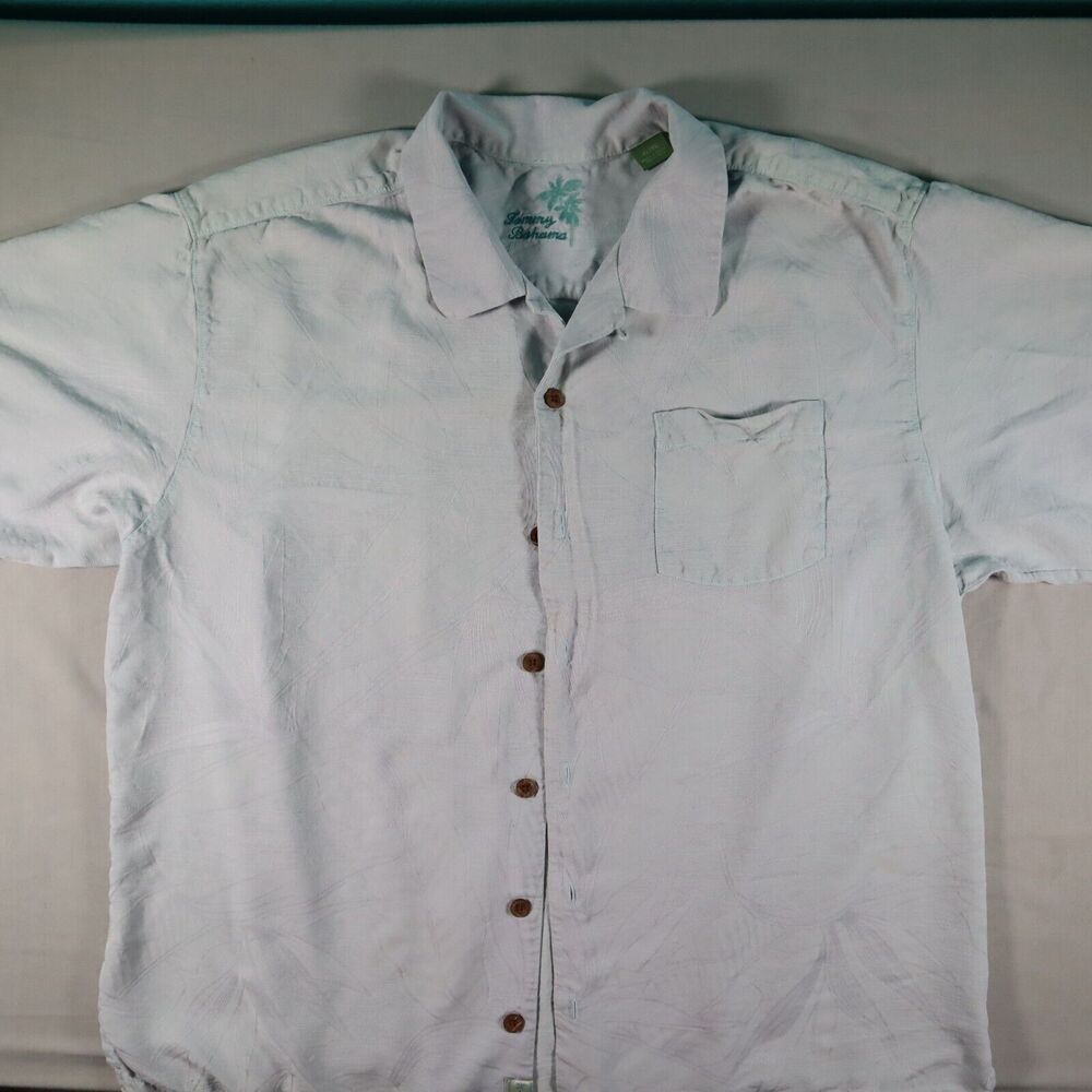 Tommy Bahama Mens Light Green on Green Short Sleeve Button Up Size XXL 2XL